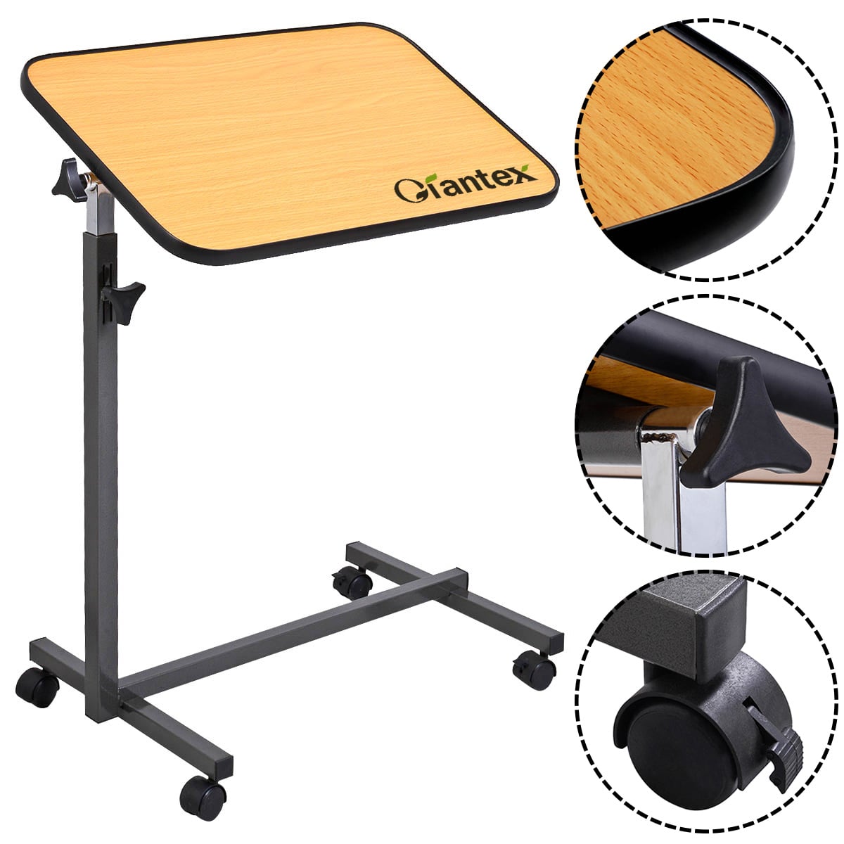 Overbed Rolling Table, Food Tray, Beige End & Side Tables at Gallery Canada