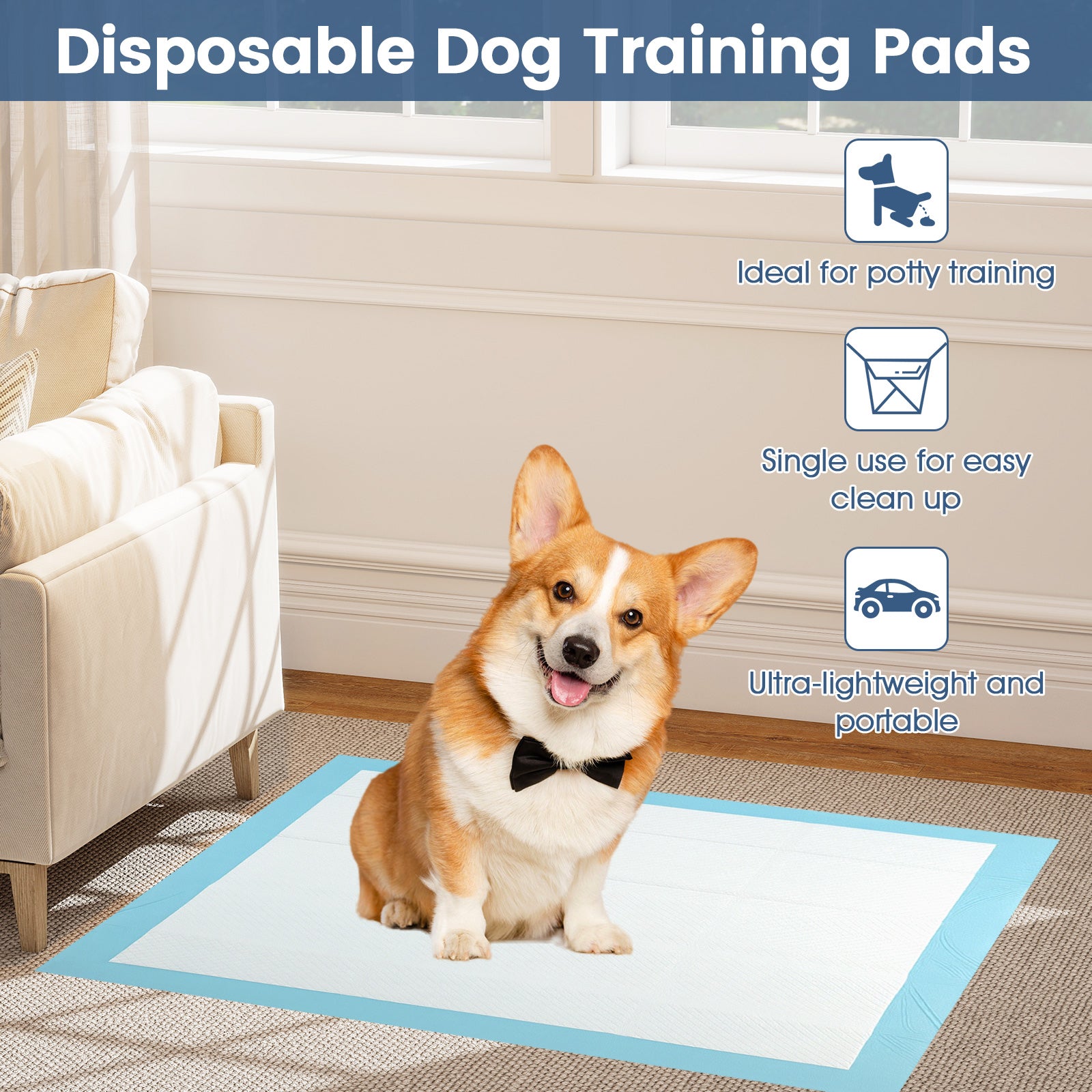 150 Pieces, 24 x 36 Inch Pet Pad, Light Blue Dog Supplies at Gallery Canada
