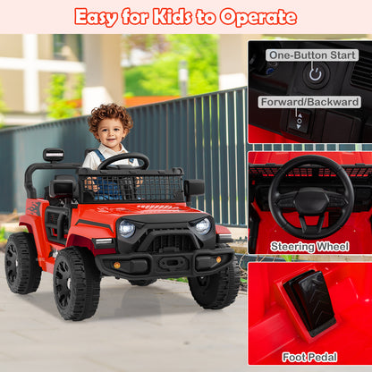 12V Kids Ride On Truck Car, Battery Powered Electric Vehicle, Red Powered Ride On Toys at Gallery Canada