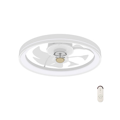 19 Inch Flush Mount Ceiling Fan, 3000-6500K Dimmable LED, White Ceiling Fans at Gallery Canada