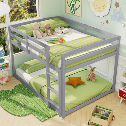 Full Over Full Bunk Bed, Low To Ground, Gray Bunk Bed Frame at Gallery Canada