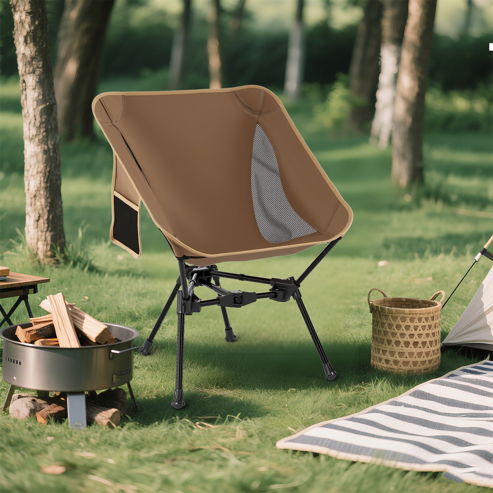 Portable Camping Chair With Compact Bag, Coffee Camping Furniture at Gallery Canada