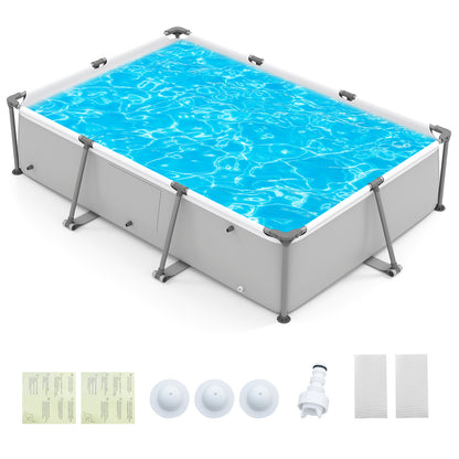 Metal Frame Outdoor Family Swimming Pool, 10 ft, Gray Swimming Pools at Gallery Canada