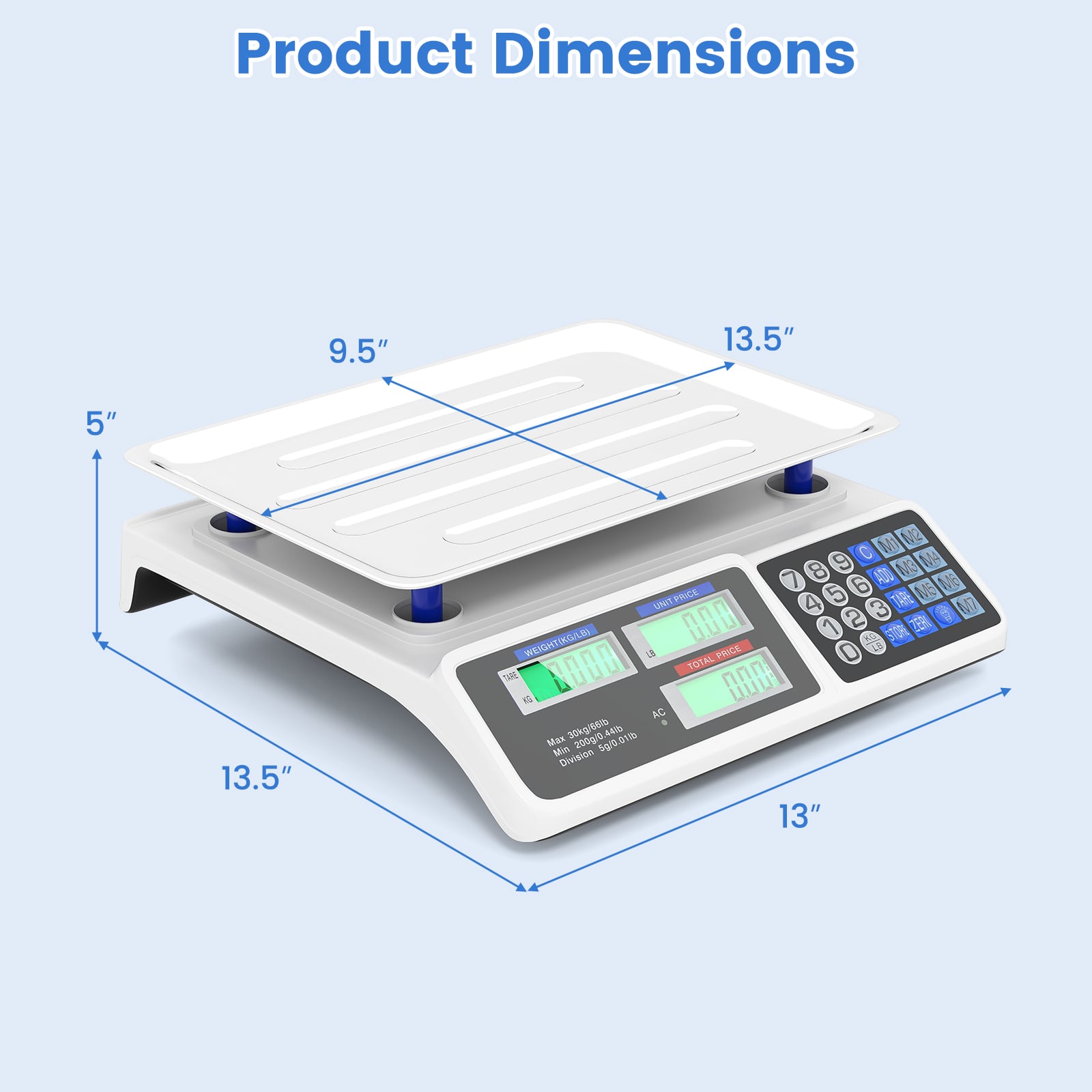 66lb Price Computing Scale, Commercial Food Scale, Dual LCD Kitchen Tools at Gallery Canada