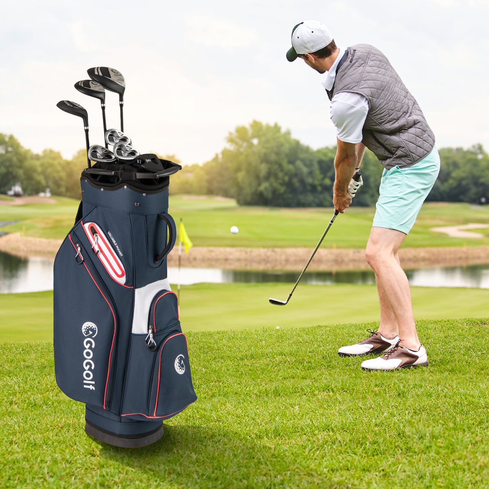 Lightweight Portable Golf Cart Bag, Navy Golf at Gallery Canada