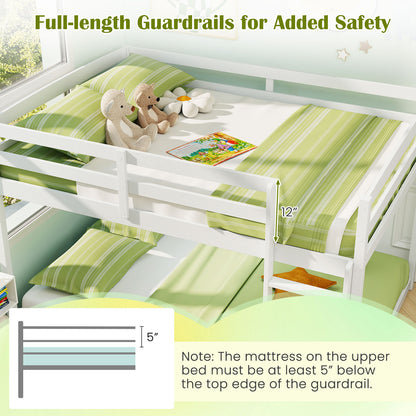 Full Over Full Bunk Bed, Low To Ground, White Bunk Bed Frame at Gallery Canada