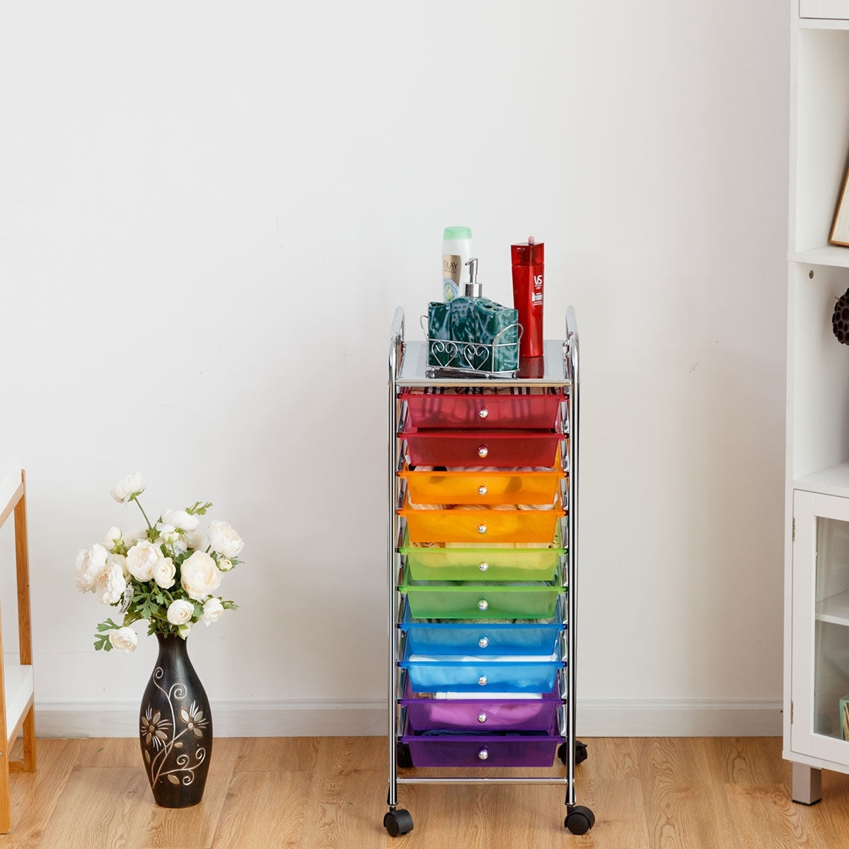 10 Drawer Rolling Storage Cart Organizer, Color File Cabinets at Gallery Canada