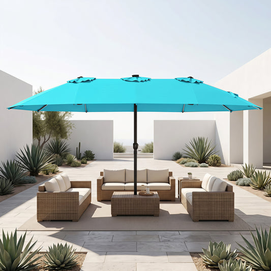 15.5FT Extra-Large Patio Umbrella, Turquoise Outdoor Umbrellas Turquoise at Gallery Canada