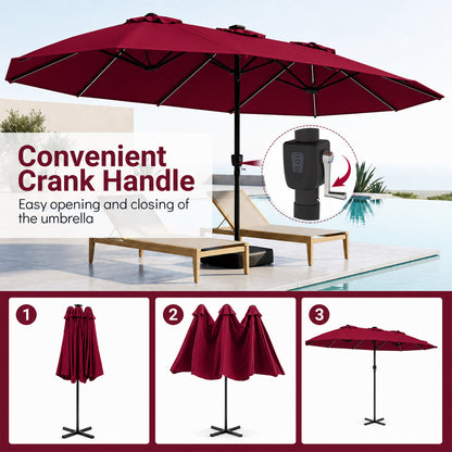 15.5FT Extra-Large Patio Umbrella, 12 Metal Ribs, Red Outdoor Umbrellas at Gallery Canada