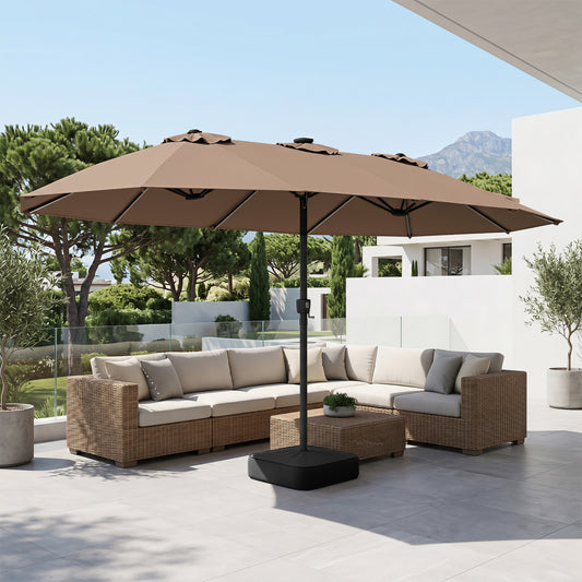 15.5FT Extra-Large Patio Umbrella, Brown Outdoor Umbrellas Brown at Gallery Canada