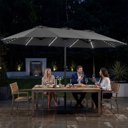 15.5FT Extra-Large Patio Umbrella, Gray Outdoor Umbrellas at Gallery Canada