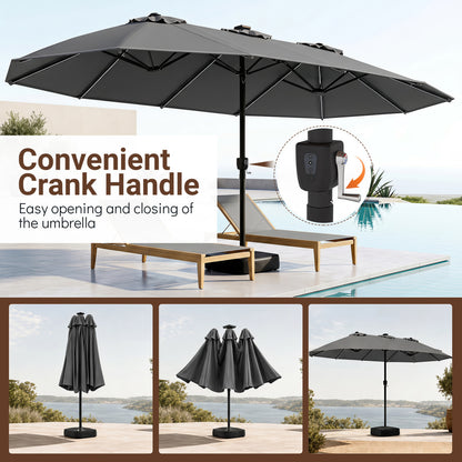 15.5FT Extra-Large Patio Umbrella, Gray Outdoor Umbrellas at Gallery Canada