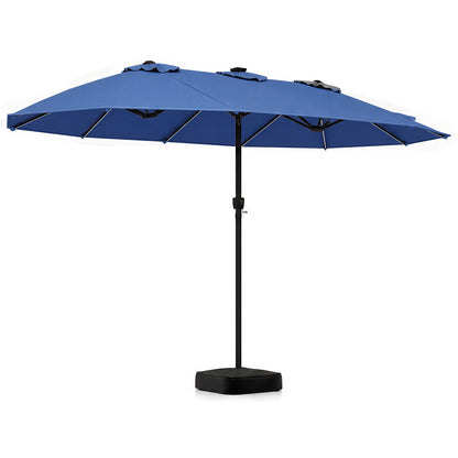 15.5FT Patio Umbrella With Base, 12 Ribs, Navy Outdoor Umbrellas at Gallery Canada