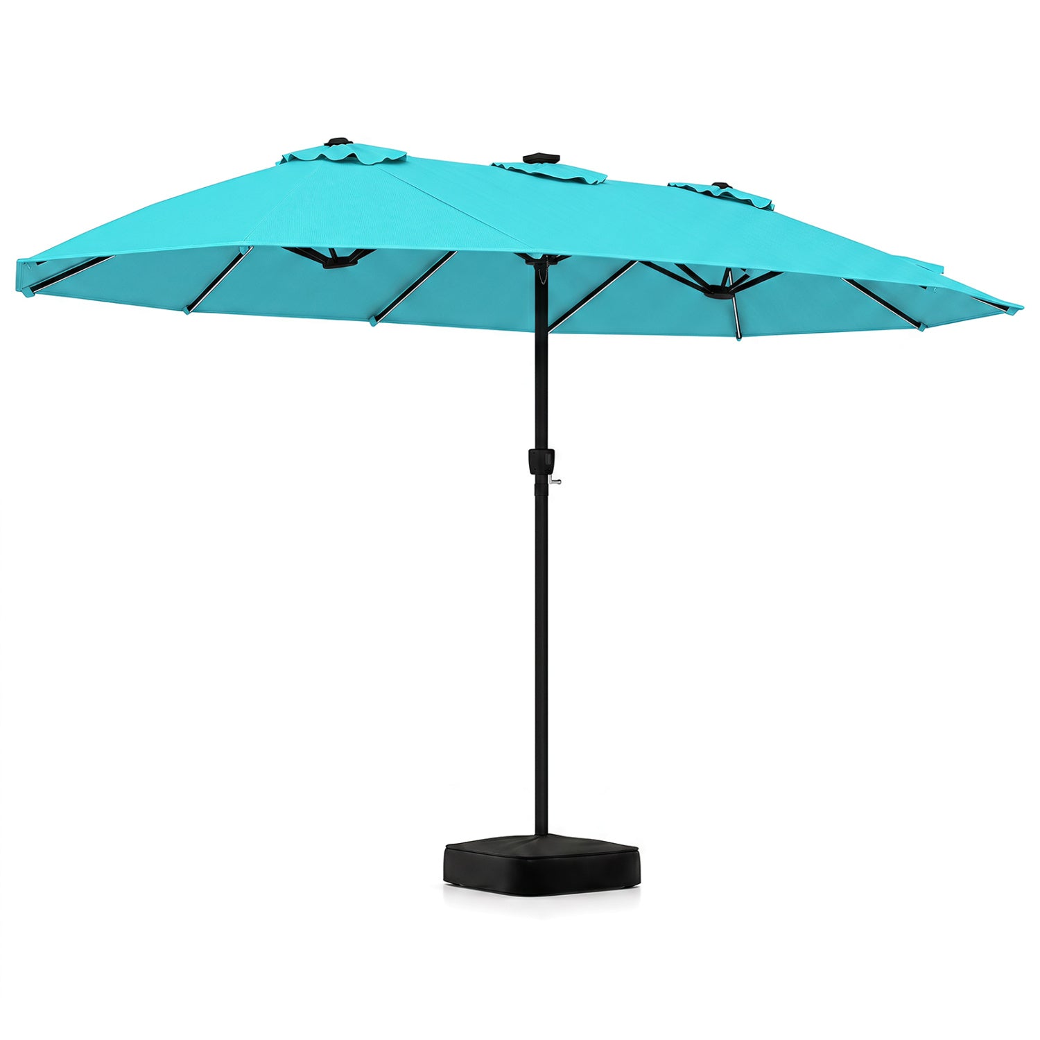 15.5FT Patio Umbrella With Base, 12 Ribs, Turquoise Outdoor Umbrellas at Gallery Canada