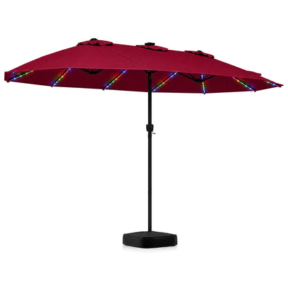 15.5FT Extra-Large Patio Umbrella With Base, Red Outdoor Umbrellas at Gallery Canada