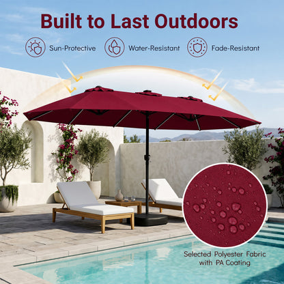 15.5FT Extra-Large Patio Umbrella With Base, Red Outdoor Umbrellas at Gallery Canada