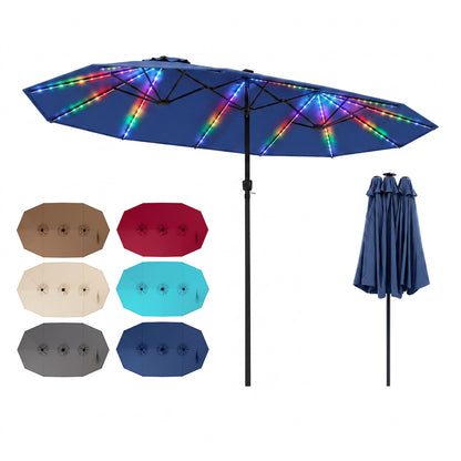 Extra-Large Patio Umbrella 12 Ribs, Blue