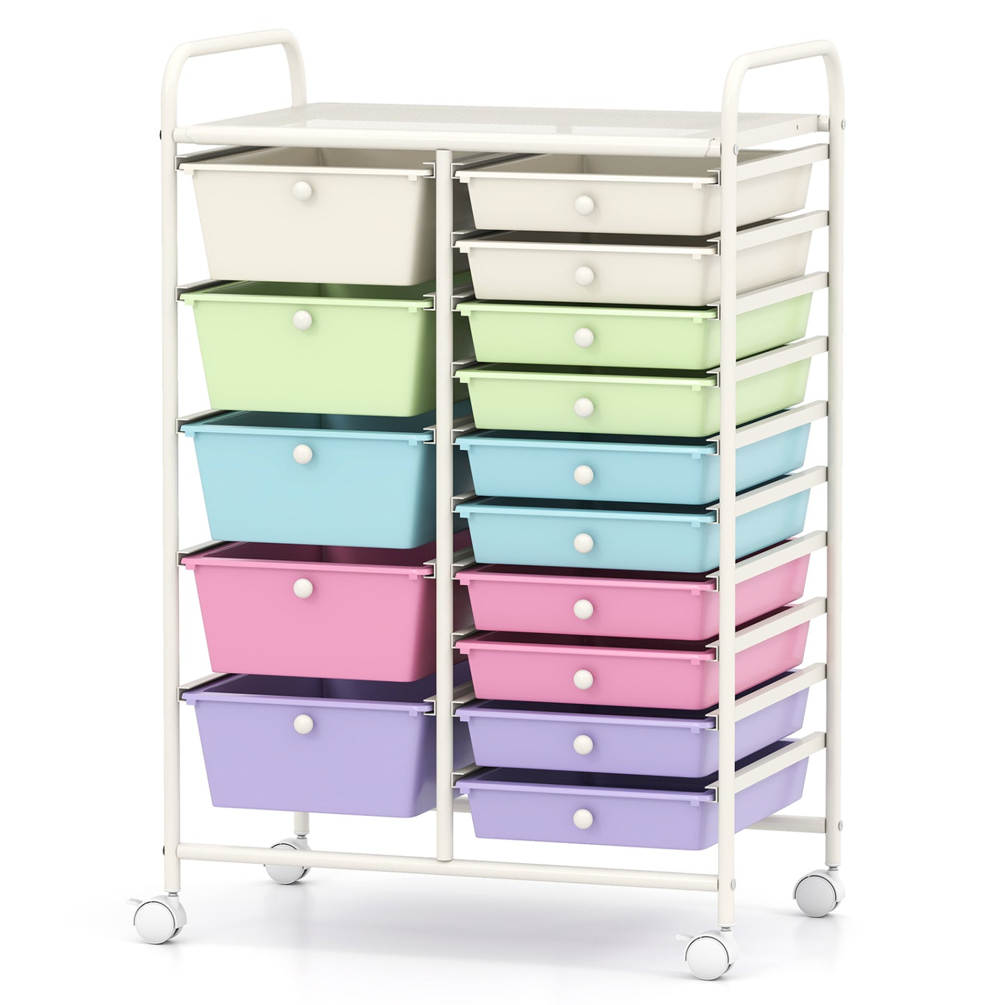 15-Drawer Utility Rolling Cart, Multi-Use Storage, Multicolor File Cabinets at Gallery Canada
