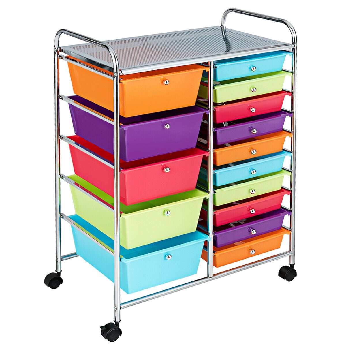15-Drawer Rolling Organizer Cart, Multicolor File Cabinets at Gallery Canada