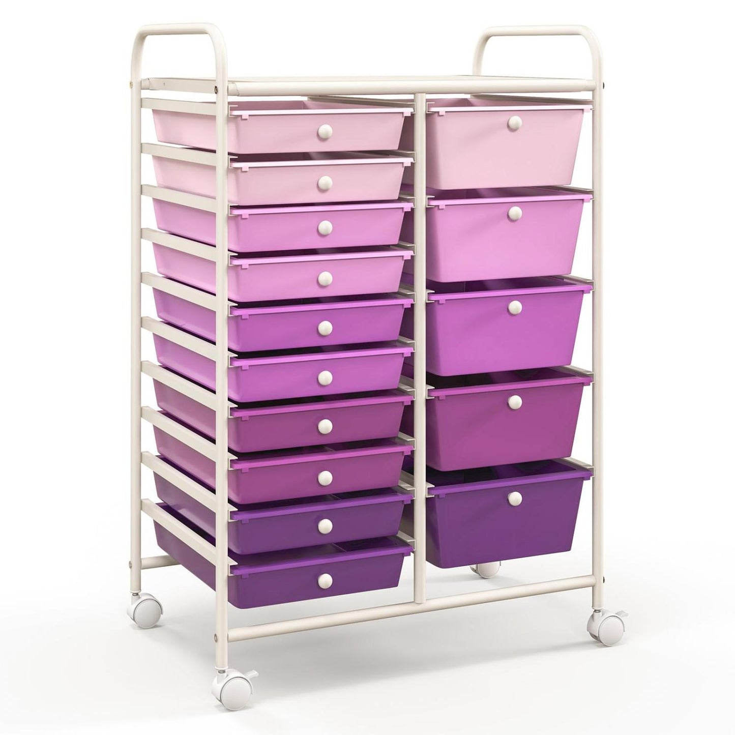 15-Drawer Rolling Organizer Cart, Purple File Cabinets Purple at Gallery Canada