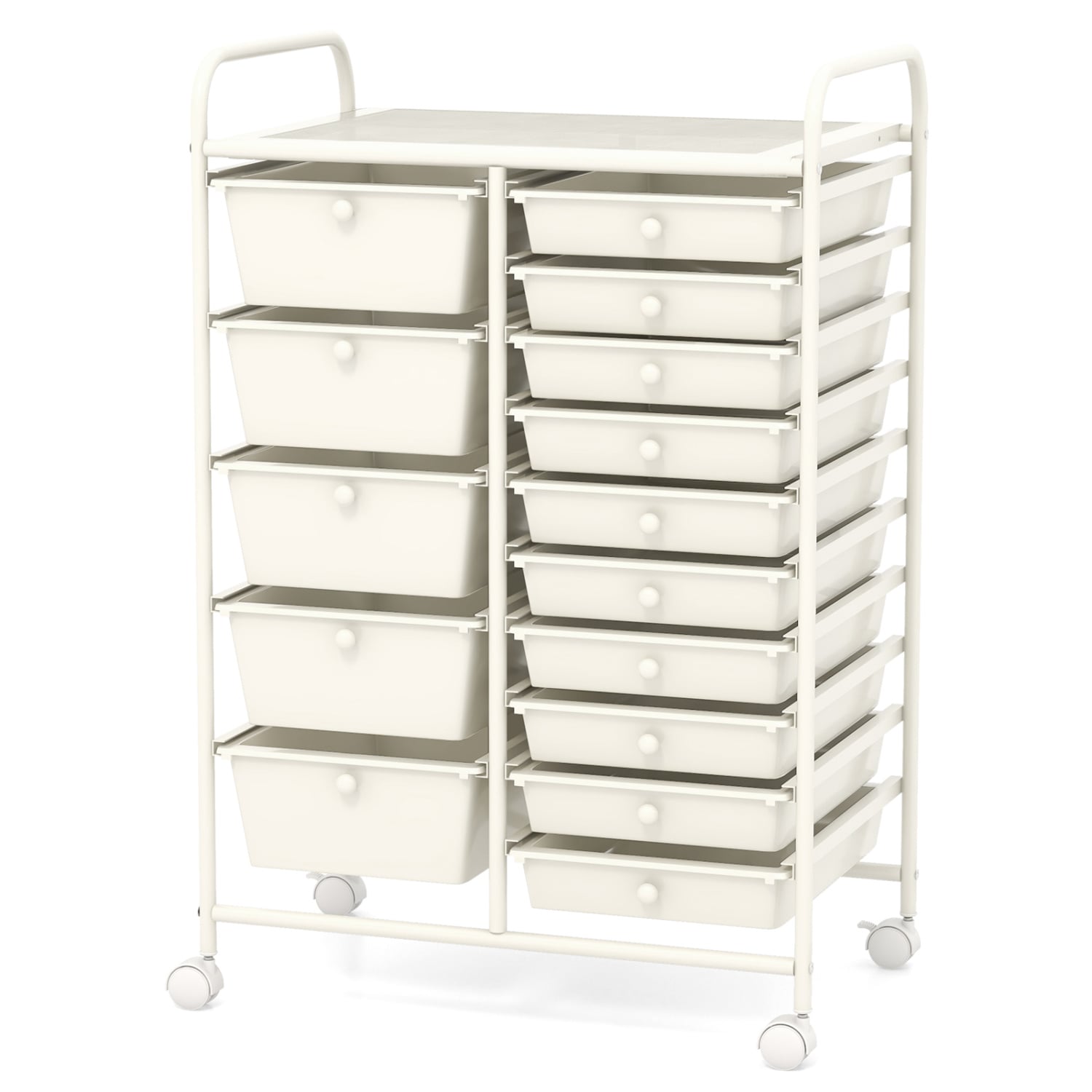15-Drawer Rolling Organizer Cart, White File Cabinets at Gallery Canada