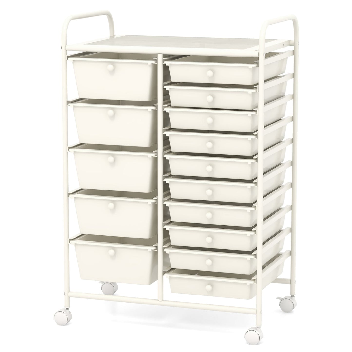 15-Drawer Rolling Organizer Cart, White File Cabinets at Gallery Canada