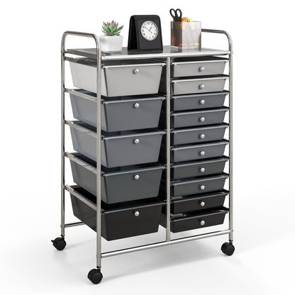 15-Drawer Rolling Organizer Cart, Gradient, Gray File Cabinets Gradient Gray at Gallery Canada