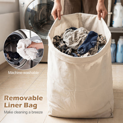 15 Gal Capacity Bamboo Laundry Hamper with Removable Liner, Black Laundry Baskets at Gallery Canada
