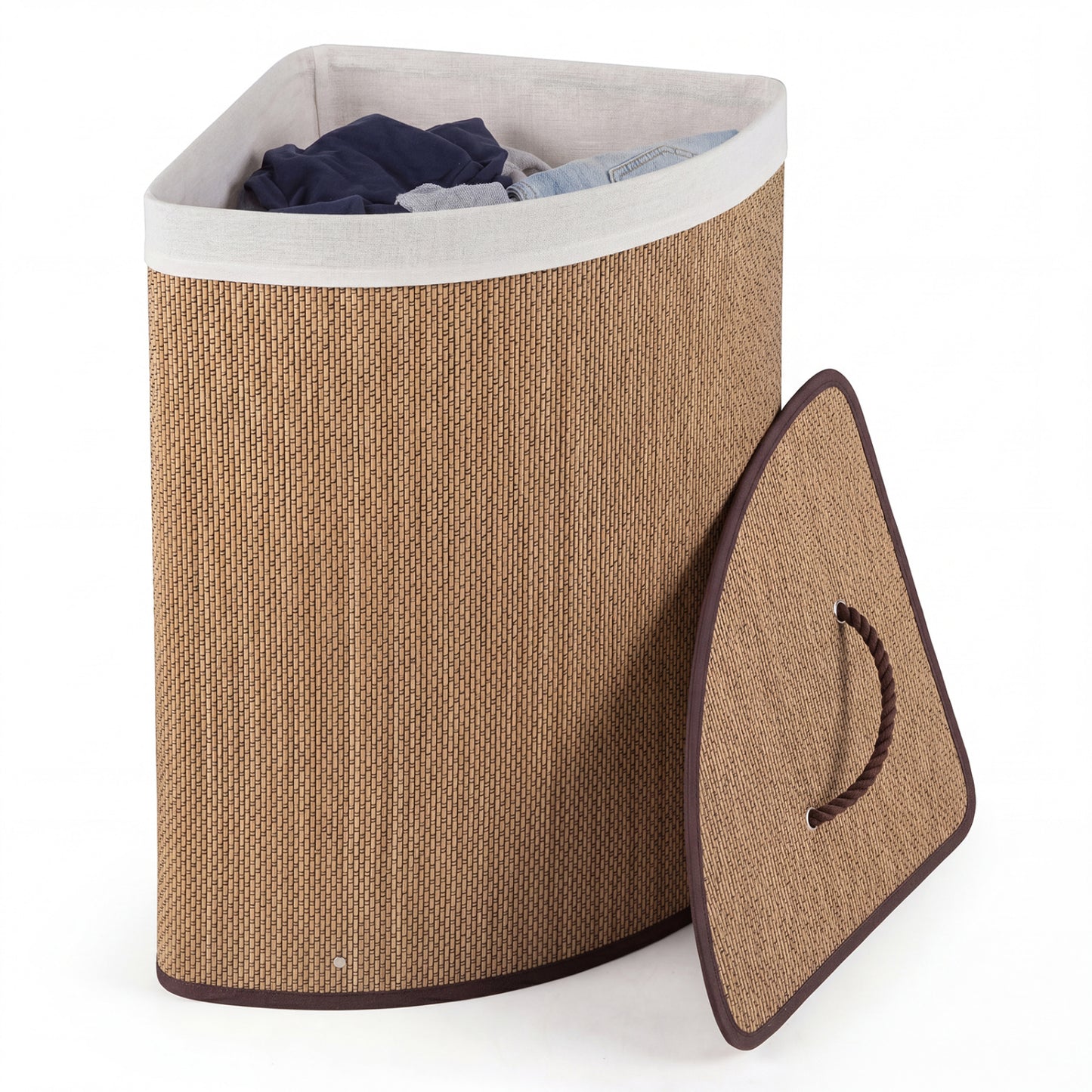 15 Gal Capacity Bamboo Laundry Hamper with Removable Liner, Brown Laundry Baskets at Gallery Canada