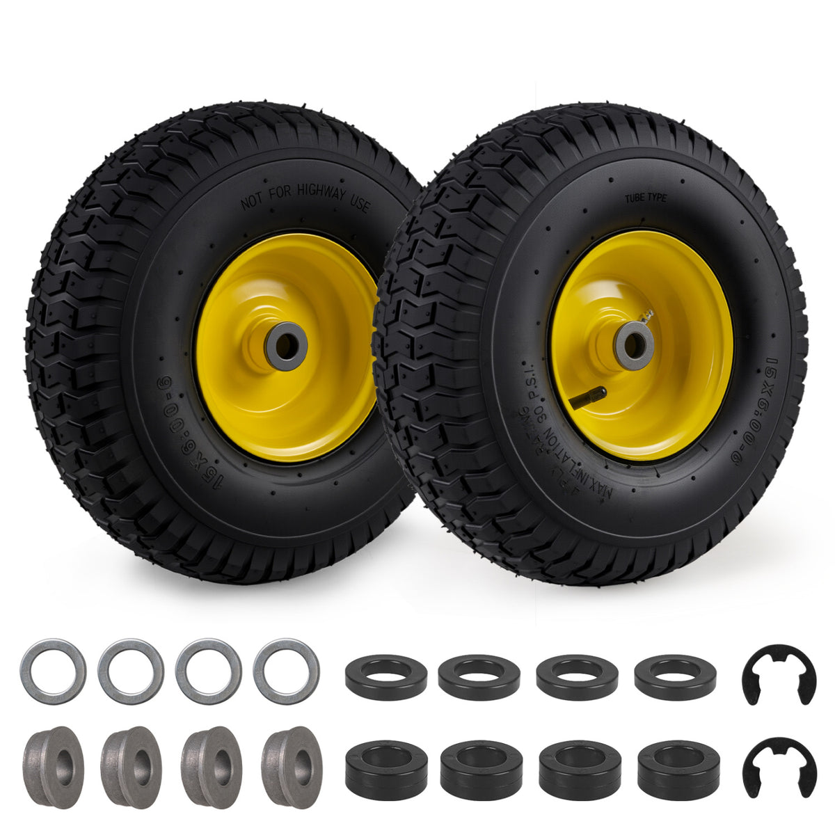15 x 6.00-6 Tube-type Tires & Wheels 2 Pack 4 PR Tires, Yellow Garden Tools at Gallery Canada