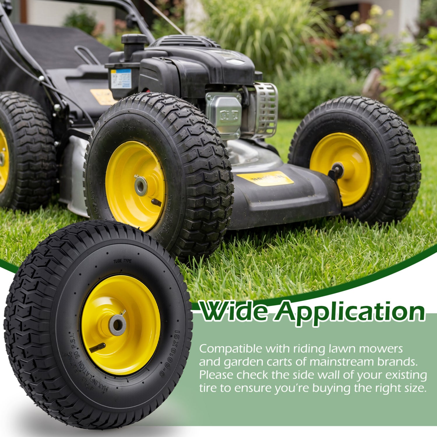 15 x 6.00-6 Tube-type Tires & Wheels 2 Pack 4 PR Tires, Yellow Garden Tools at Gallery Canada