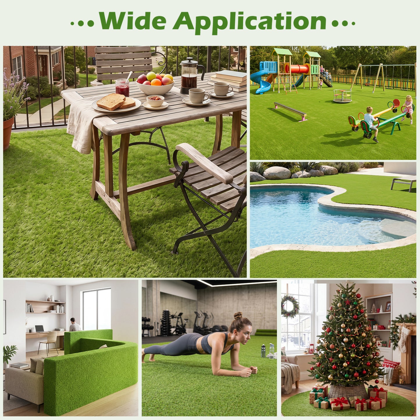 15 x 7 Feet Artificial Turf Rug with Low 0.75 inch Pile Height Decorative Fencing & Flooring at Gallery Canada