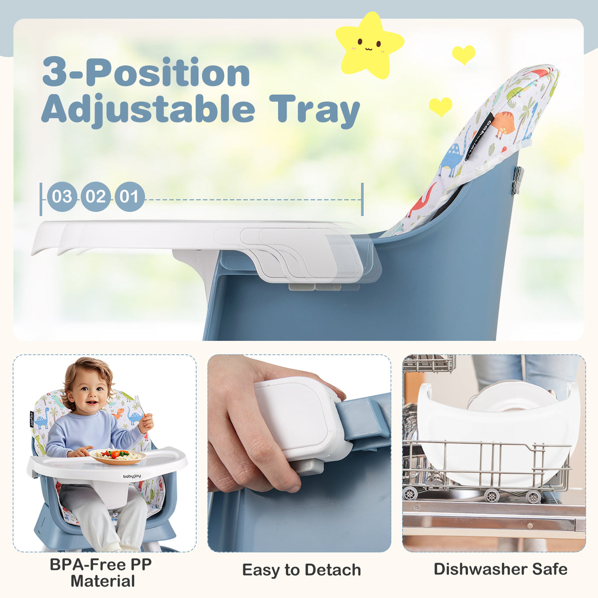 16-in-1 Baby High Chair, Activity Center, Booster Seat, Celadon Green High Chairs at Gallery Canada