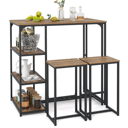3-Piece Bar Table Set, 2 Bar-Height Dining Table, 2 Stools, Brown Dining Room Sets at Gallery Canada