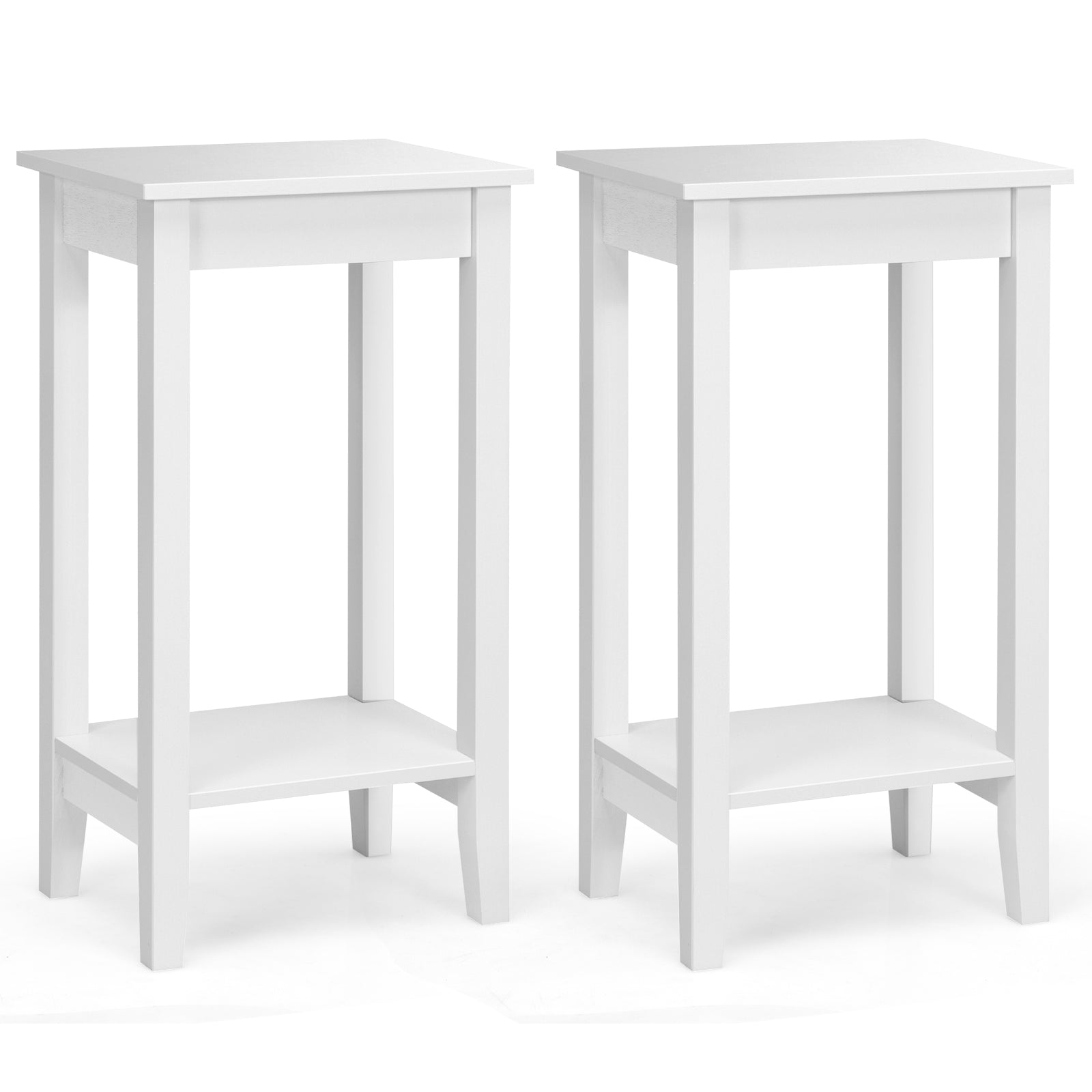 2-Tier End Table With Storage Shelf, Set of 2, White End & Side Tables White at Gallery Canada