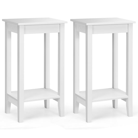 2-Tier End Table With Storage Shelf, Set of 2, White End & Side Tables White at Gallery Canada