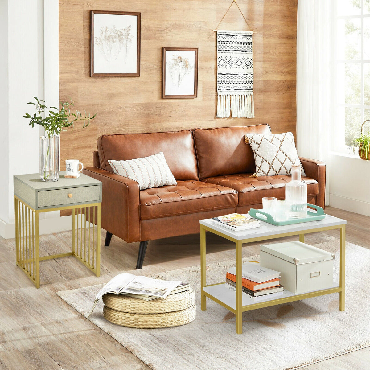 Modern Nesting Coffee Table Set, 2 Pieces, White Coffee Tables at Gallery Canada