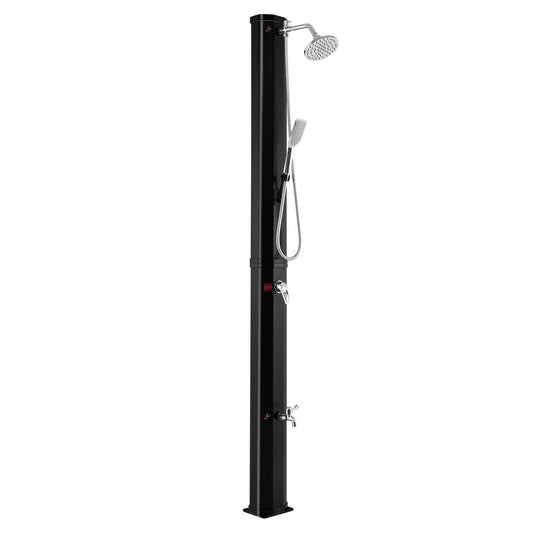 7.2 Feet 9.3 Gallon Solar Heated Shower, Hand Foot Tap, Black Portable Toilets & Showers Black at Gallery Canada