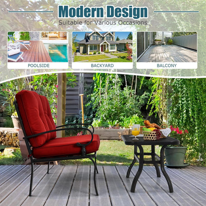 Patio Loveseat Bench Table Set, Cushioned Chair, Red Patio Conversation Sets at Gallery Canada