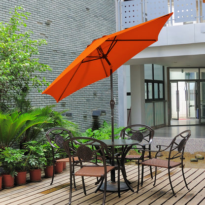 10 Feet Outdoor Patio Umbrella, Tilt Crank, Orange Outdoor Umbrellas at Gallery Canada