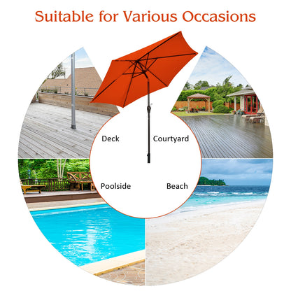 10 Feet Outdoor Patio Umbrella, Tilt Crank, Orange Outdoor Umbrellas at Gallery Canada