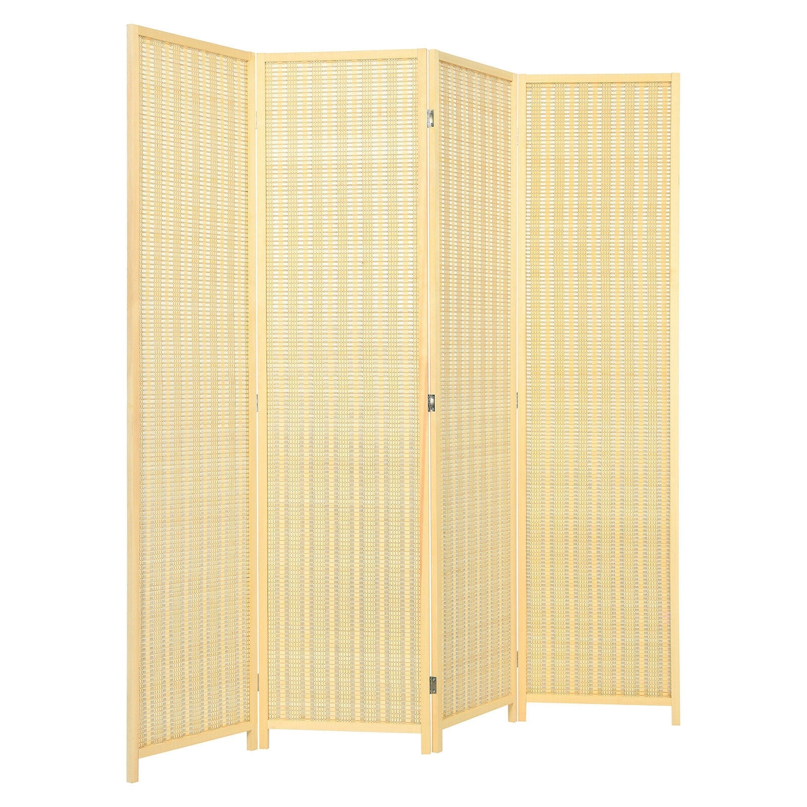 6 ft 4 Panel Portable Folding Room Divider Screen, Natural Room Dividers at Gallery Canada