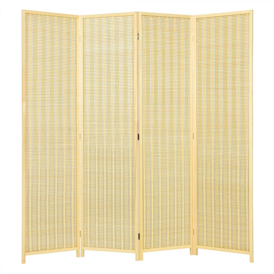 6 ft 4 Panel Portable Folding Room Divider Screen, Natural Room Dividers Natural at Gallery Canada