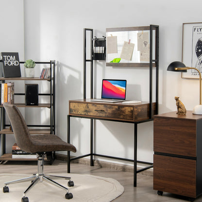 Industrial Vanity Table, 3-Height Adjustable Mirror Bag, Brown Makeup Vanities at Gallery Canada