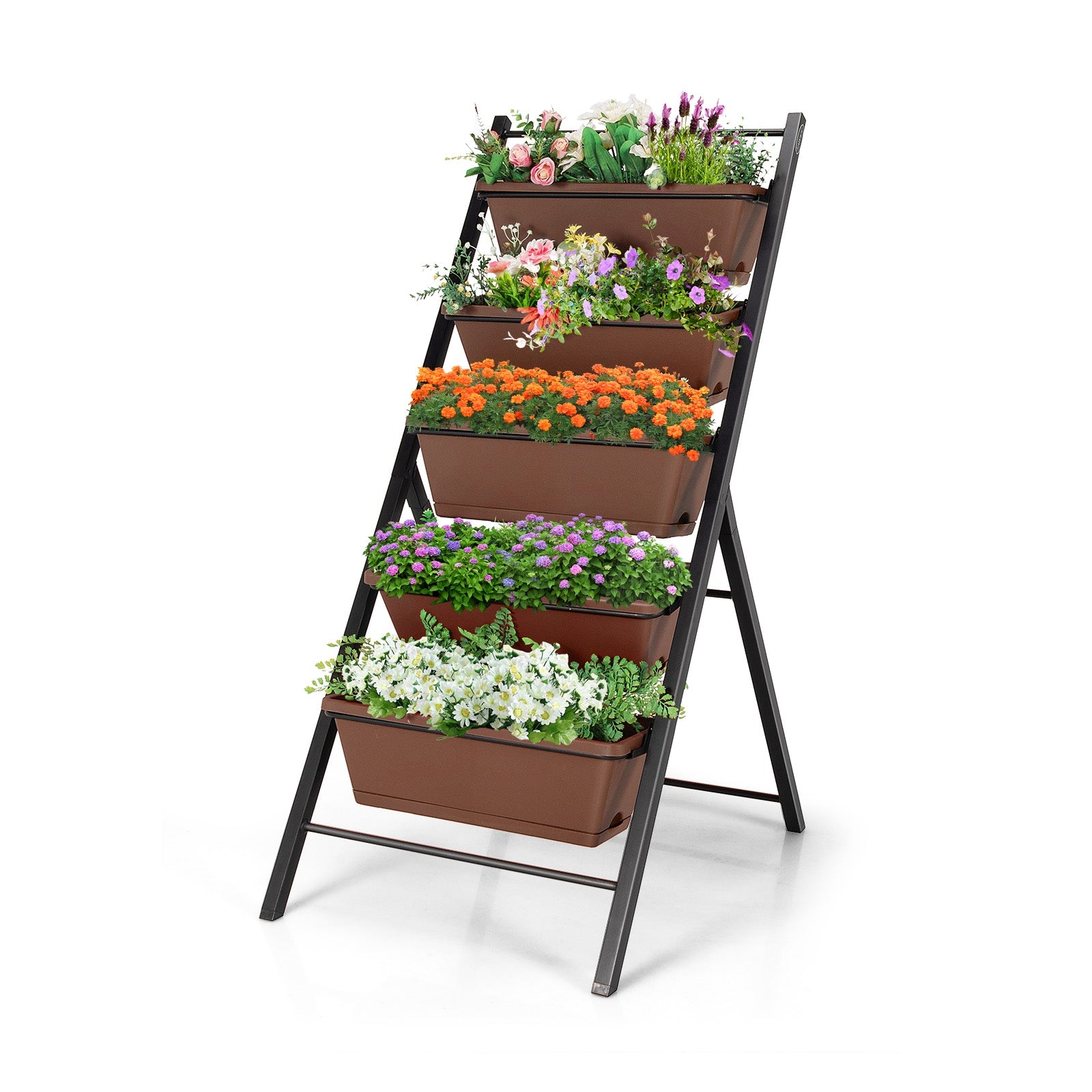5-tier Vertical Garden Planter Box Elevated Raised Bed with 5 Container, Brown Raised Garden Beds at Gallery Canada
