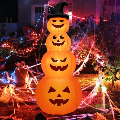 8 Feet Inflatable Halloween Pumpkin Stack, Built-in LED Lights, Orange Halloween at Gallery Canada