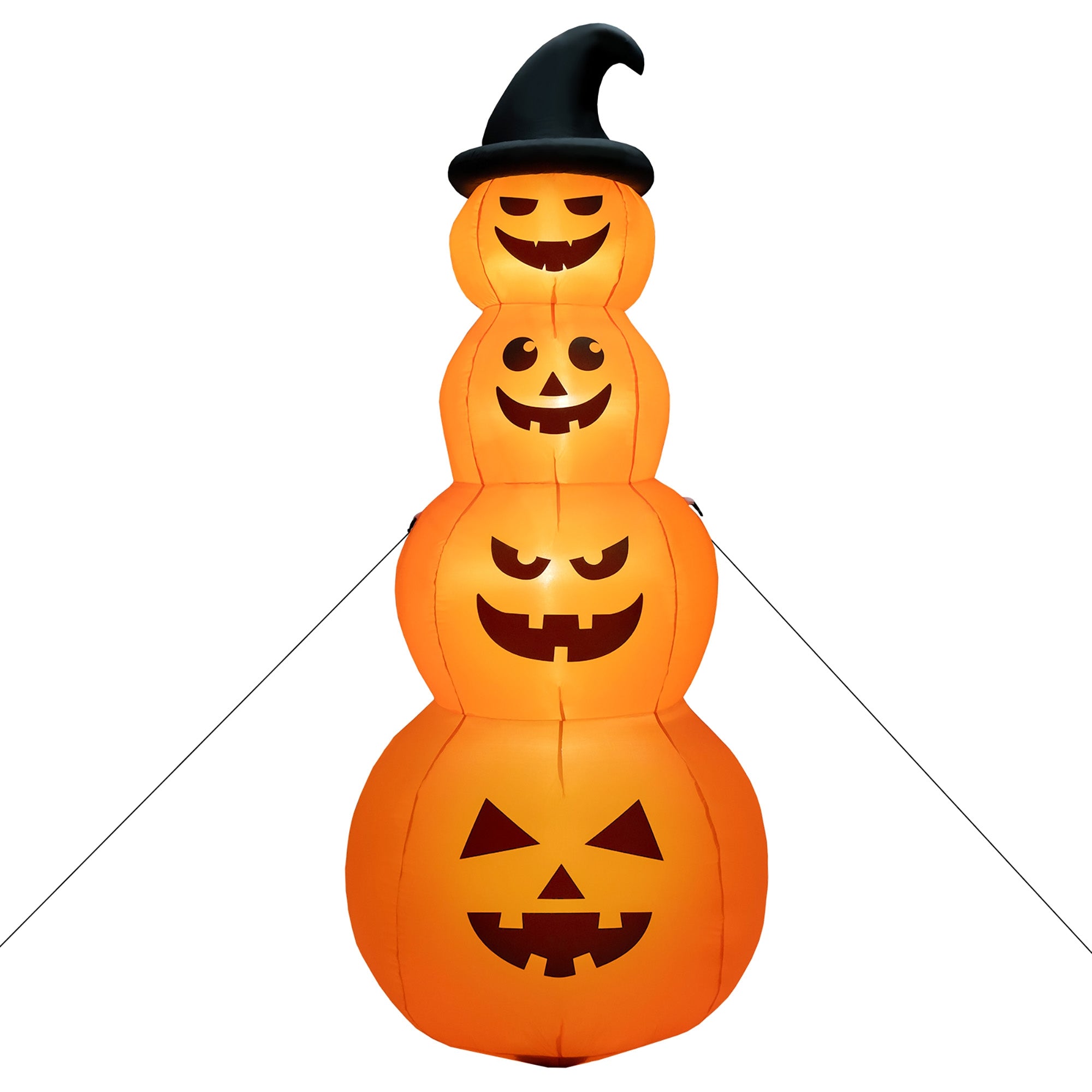 8 Feet Inflatable Halloween Pumpkin Stack, Built-in LED Lights, Orange Halloween at Gallery Canada