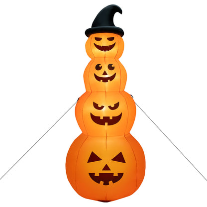 8 Feet Inflatable Halloween Pumpkin Stack, Built-in LED Lights, Orange Halloween at Gallery Canada