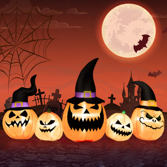 8 Feet Inflatable Pumpkin Halloween Yard Decoration, LED Lights, Orange Halloween Orange at Gallery Canada