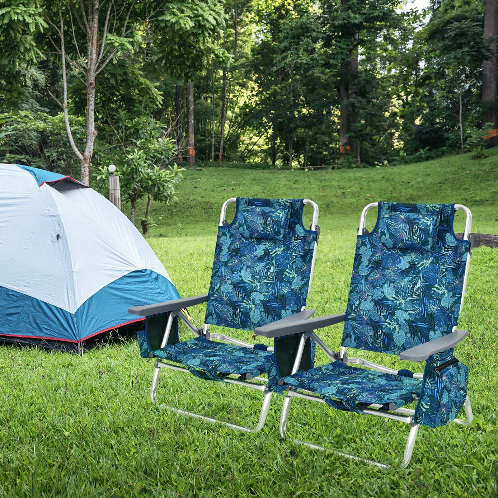 4-Pack 5-Position Folding Beach Chair, Navy Beach & Lawn Chairs at Gallery Canada